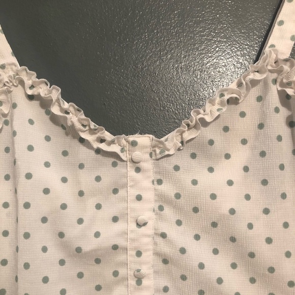 White & Mint green polka dot crop top - Picture 3 of 5